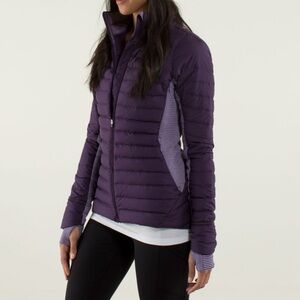 Lululemon womens Fluff Off full zip down jacket purple deep Zinfandel 12